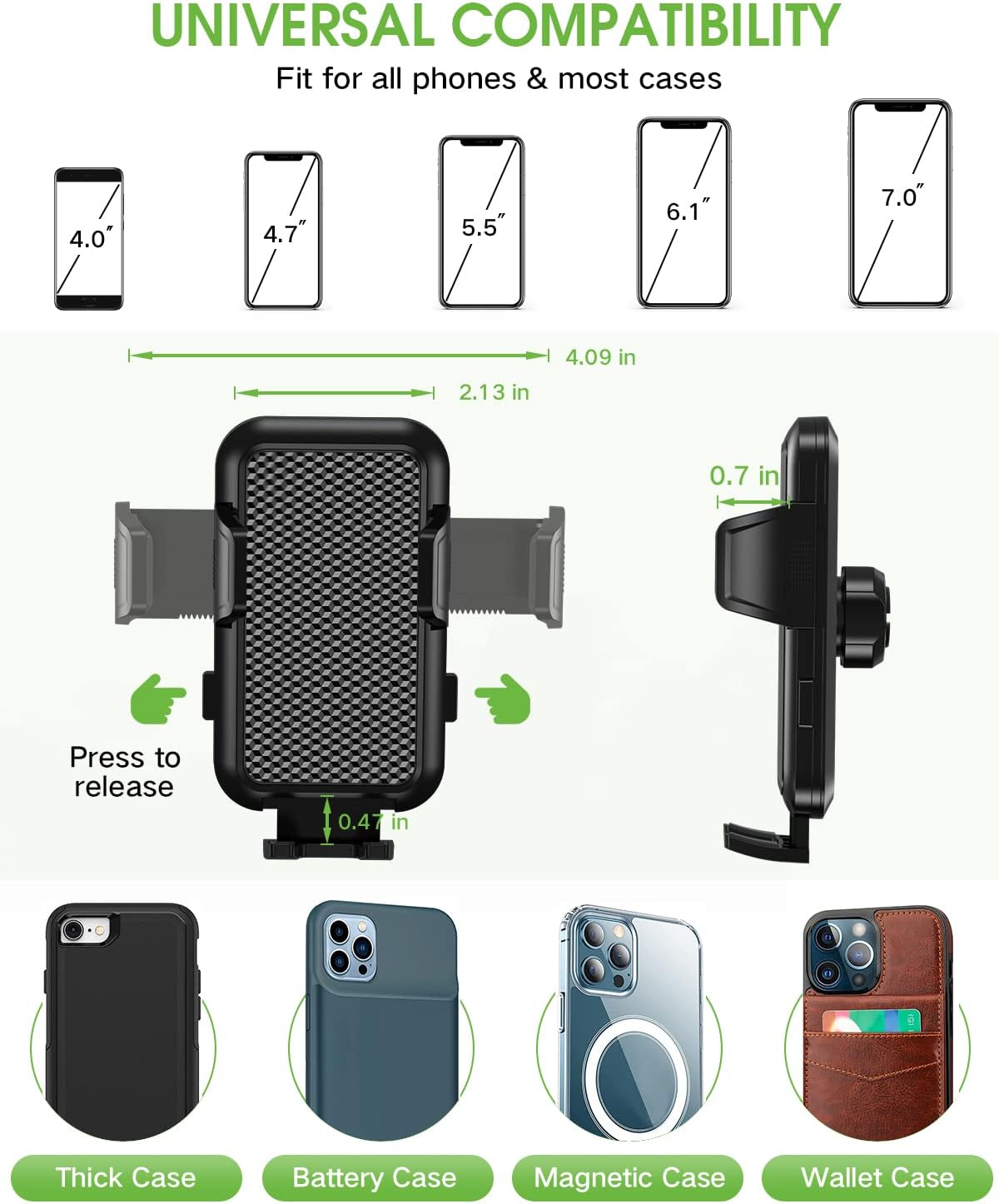 Cup Phone Holder for Car, No Shaking Car Phone Mount with Expandable Base