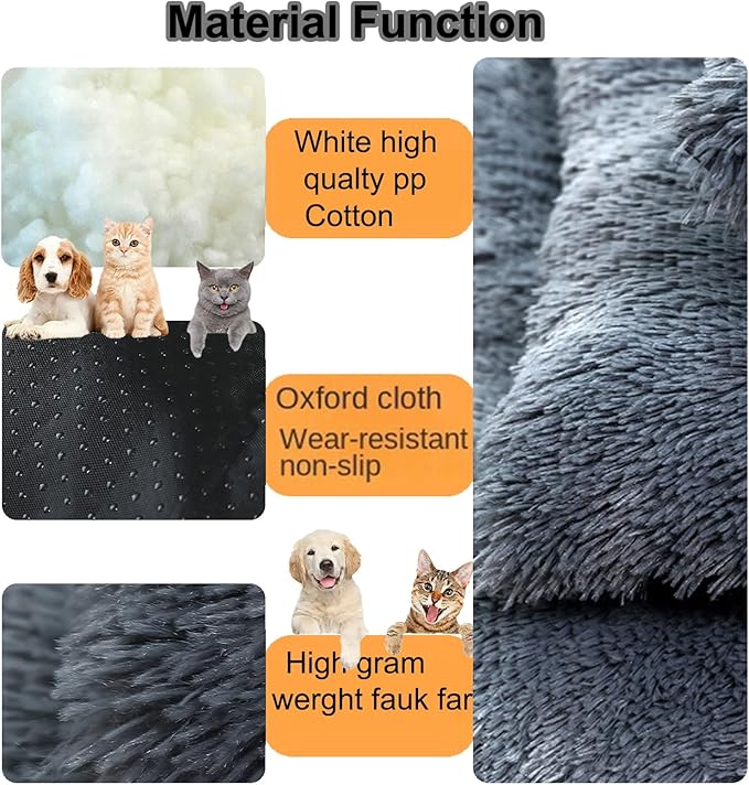 Dog Crate Mat, Dog Bed for Large Dogs, Comfy Fluffy Kennel Pad Anti-Slip for Dog beds & Furniture, Quilted Dog Bed for Pets for Medium/Small Dogs Cats (Color : Black, Size : 20x14.9)