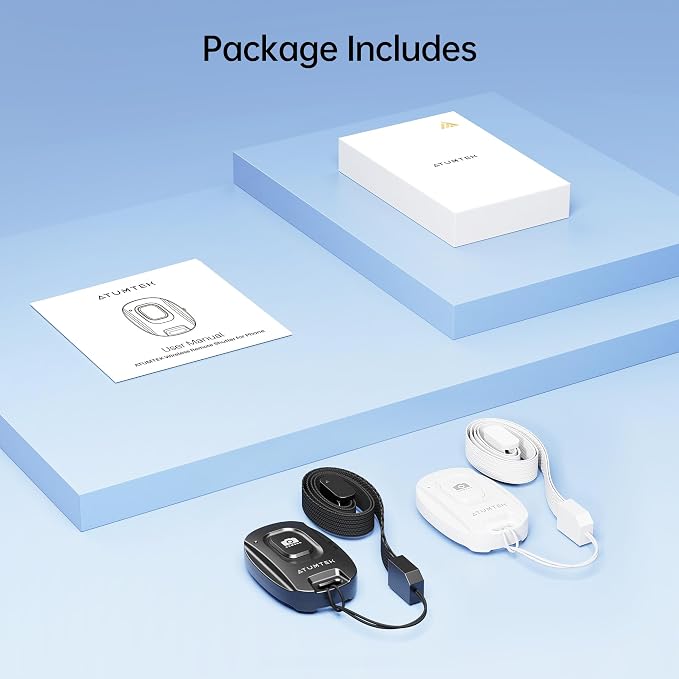 ATUMTEK Camera Remote Shutter for iPhone and Android Smartphones, Wireless