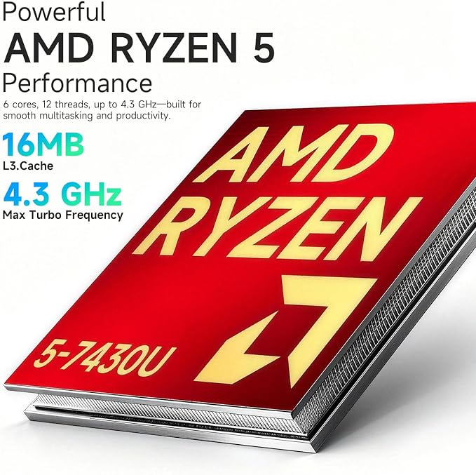 HP 17 Touchscreen Laptop Computer, 32GB RAM, 1TB SSD, AMD Ryzen 5 7430U, Backlit Keyboard, 17.3 Inch Large Anti-Glare Display, Wi-Fi 6, AI Copilot, Windows 11 Pro, Business & Student Computer