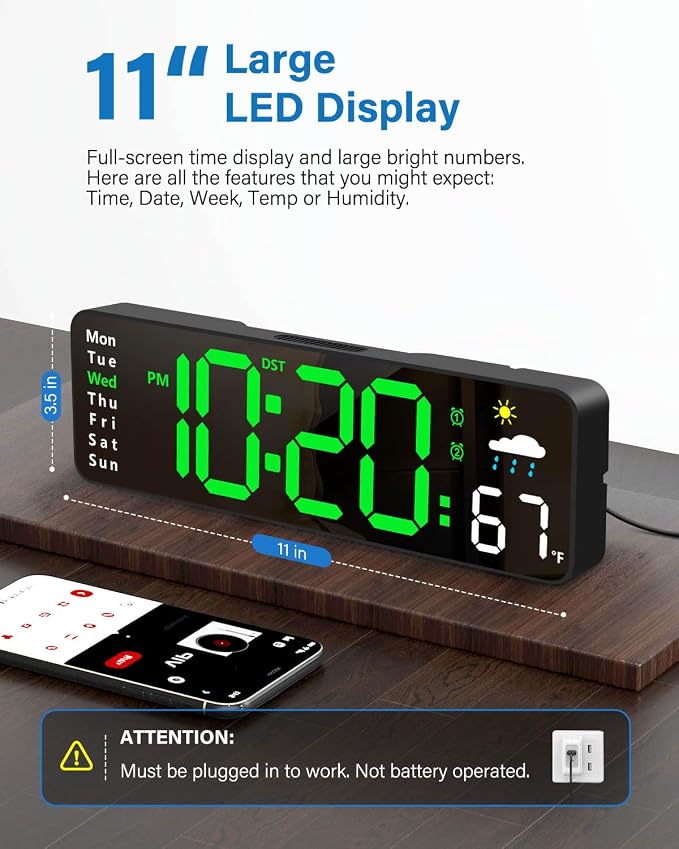 Digital Wall Clock, Digital Clock Large Display