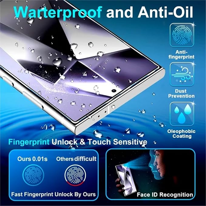 XDesign [2+2 Pack Galaxy S24 Ultra Screen Protector, 9H Tempered Glass Scratch