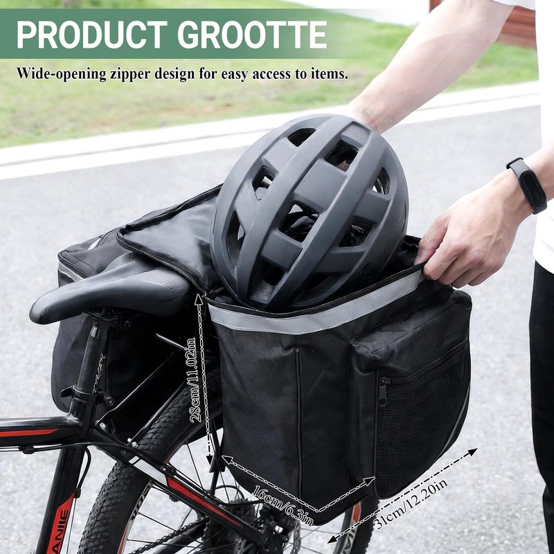 Yuecoom Bicycle Panniers, Bike Bag, Bicycle Rack Bag Bike Rear Carrier, 25L Waterproof Mountain Road Bike Rack Rear Seat Tail Carrier Trunk Doubility Pannier Bag