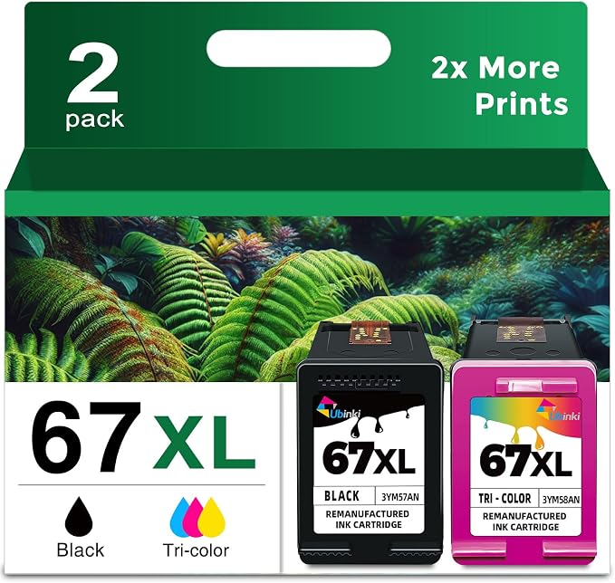 67XL Ink Cartridge Black/Color Combo Pack Replacement