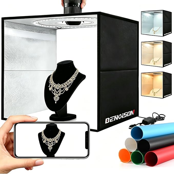 BENOISON Light Box Photography 16"x16" Portable Shooting Tent
