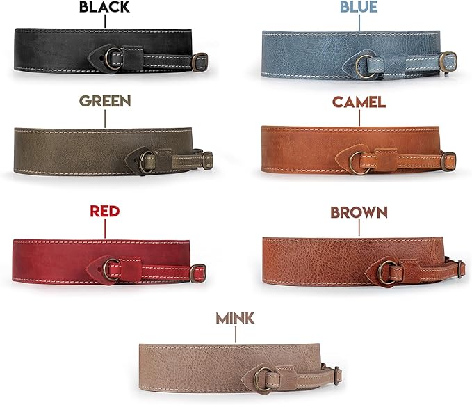 MegaGear Sierra Genuine Full-Grain Leather Camera Strap — Vintage Shoulder &