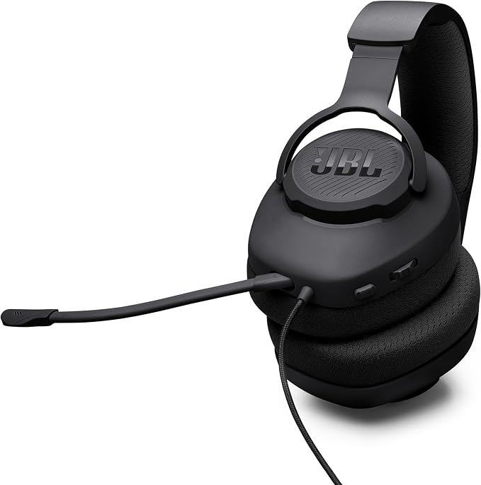 JBL Quantum 100M2 Wired Gaming Headset, Detachable Mic - Black | Memory Foam Ear Cushions And 3.5 Mm Jack Work With PC, PlayStation, Xbox, Nintendo Switch For Immersive PC Gaming Sessions