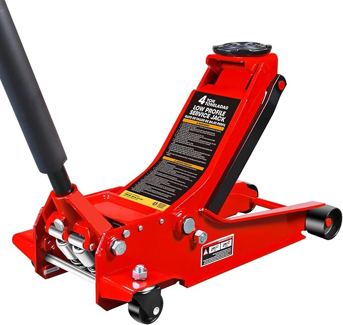 Big RED Hydraulic Low Profile Service/Floor Jack with Dual Piston Quick Lift Pump, 4 Ton (8,000 lb.) Capacity