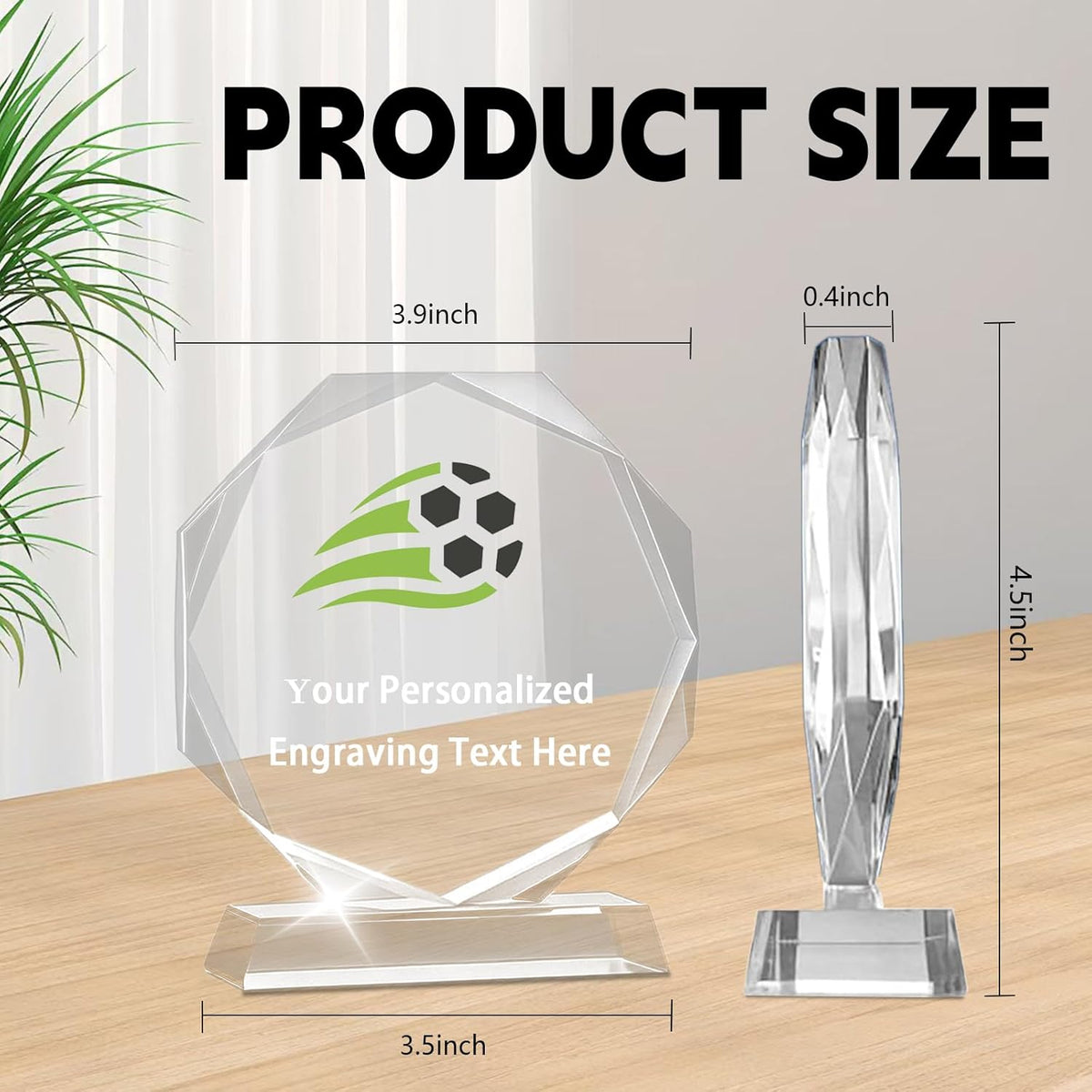 WBW Personalized Custom Crystal Trophies - Custom Text, Logo & Photo Printing | Perfect for Awards & Recognition