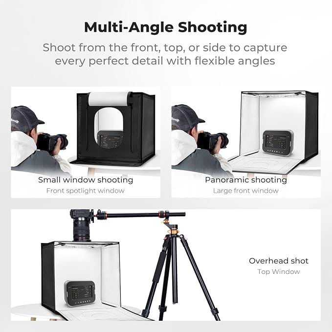 K&F CONCEPT Photo Studio Shooting Tent, 3000K-5600K Dimmable & 6 Backdrops