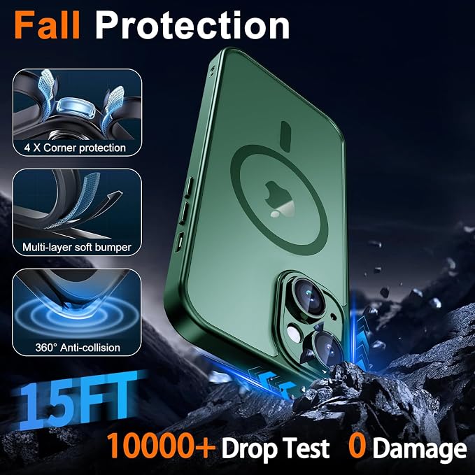 for iPhone 15 Plus Case with Privacy Screen Protector and Camera Protection