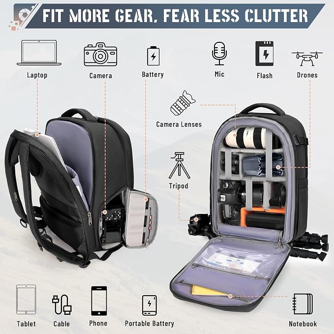 RAINSMORE Camera Backpack Hard Shell