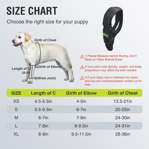 KISFLY Dog Elbow Protector XL for Large Dogs, Anti Lick Elbow Sleeve, Helps Relieve Calluses, Hygroma & Pressure Sores, Soft Breathable Support Wrap, Left Leg