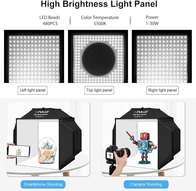 Light Box, PULUZ 16"x16" Studio Light Box