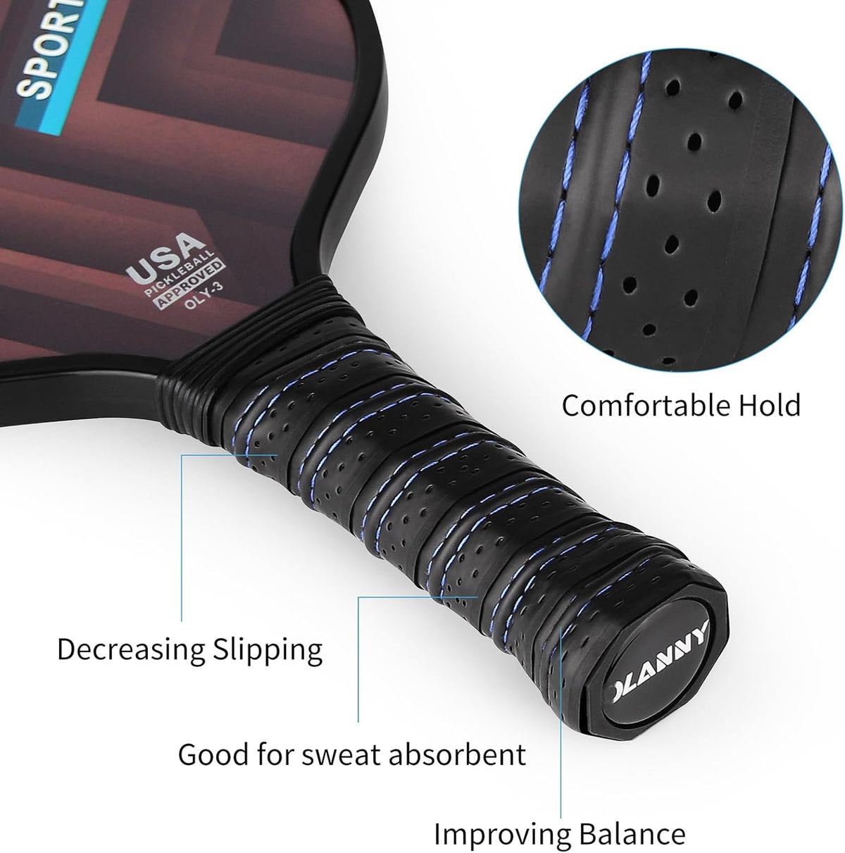 OLANNY Pickleball Paddles Set - Premium Graphite Rackets with Polymer Honeycomb Core | Includes Paddles, Balls & Bag