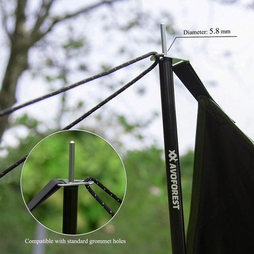 AVOFOREST Adjustable Tent Poles - Heavy Duty 76in Camping Accessories for Backpacking & Hiking