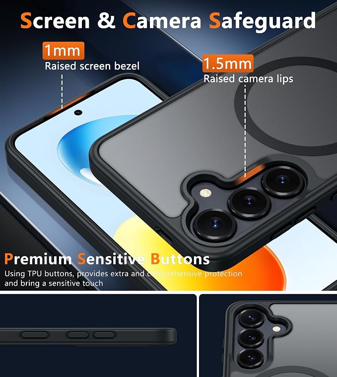 FNTCASE for Samsung Galaxy S25-Plus Case: for S24 Plus Magnetic Translucent