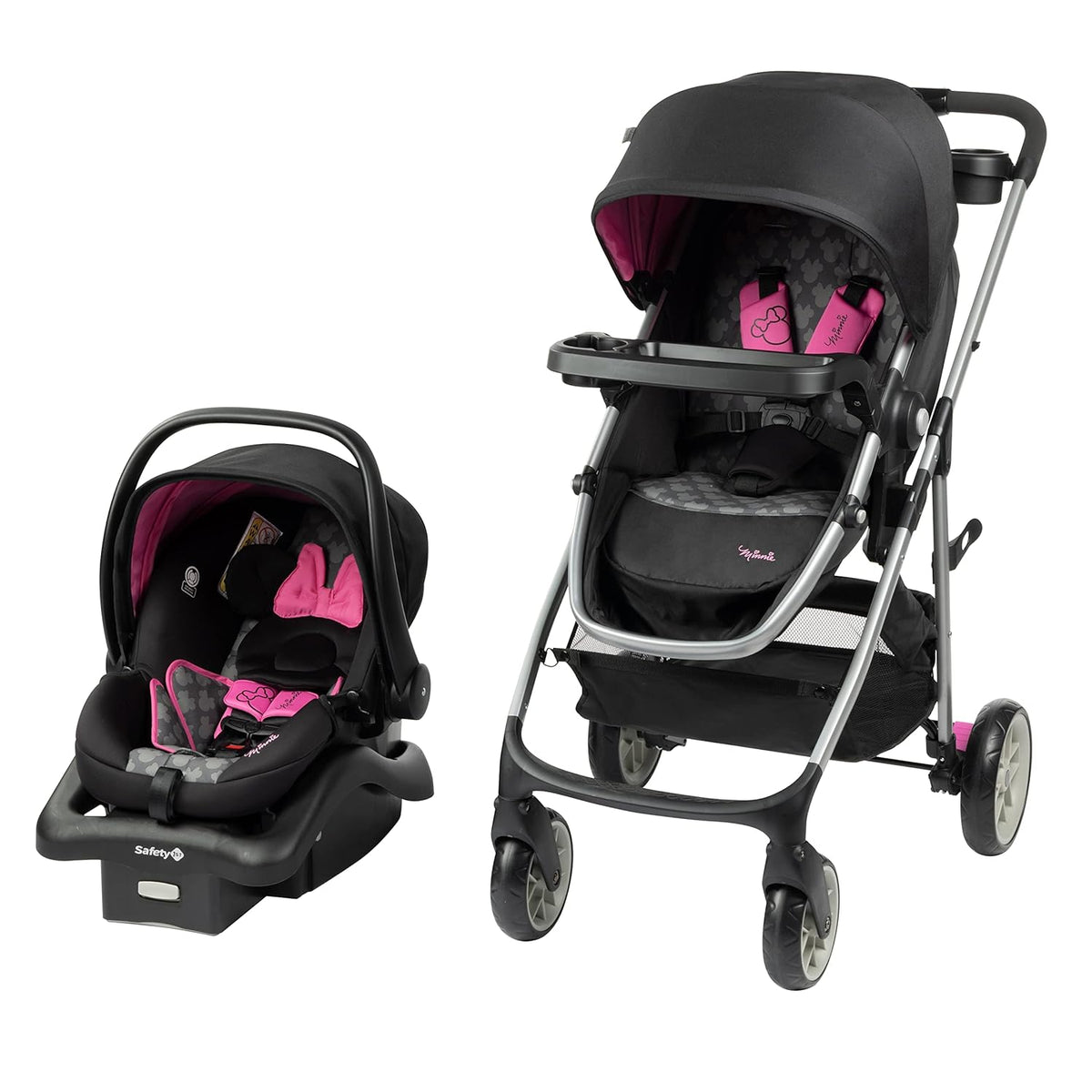 Disney Baby Minnie Mouse Grow and Go Modular Travel System, Simply Minnie & Baby Health & Grooming Kit, Minnie, One Size