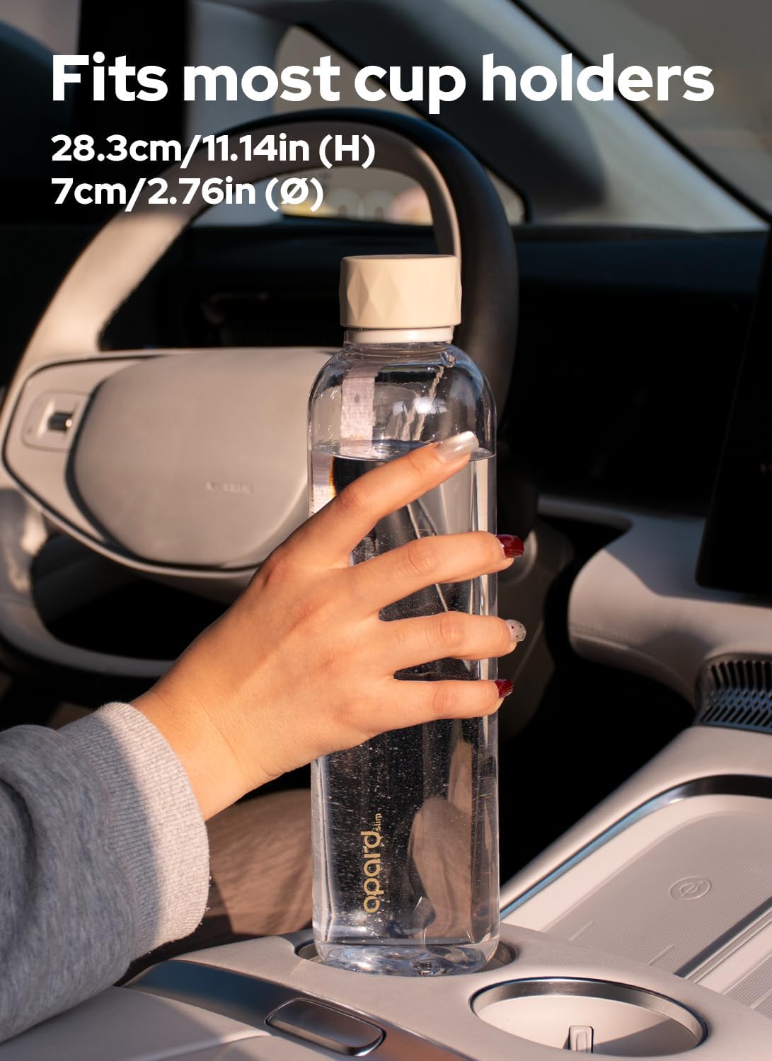 Opard Slim Pro 32oz Water Bottle - BPA-Free Plastic, Leakproof Design, Clear Cream Color | Perfect for Travel & Sports