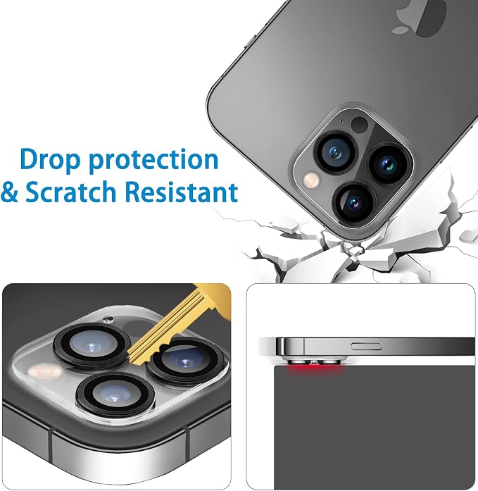 Dengduoduo 3 Pack Tempered Glass Camera Lens Protector