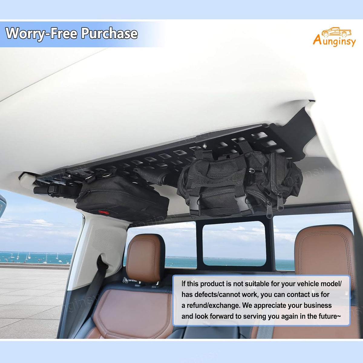 Car Interior Rear Trunk Cargo Rack Basket Tray Compatible with Ford Maverick 2022-2025 Modular Storage Luggage Carrier Roof Overhead Molle Panel System Shelf Rack Trunk Hanging Organizer Accessories