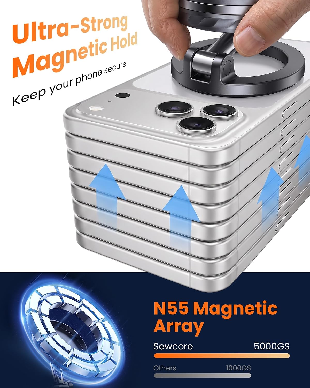 for Magsafe Car Mount, [2026 Ultra Vacuum] Magnetic Phone Holders