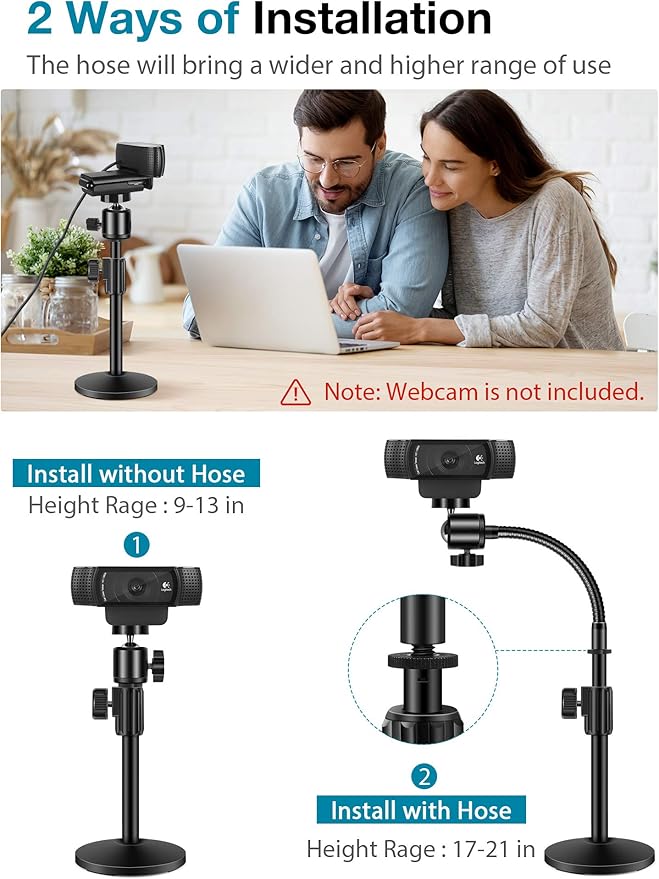 InnoGear Webcam Stand for Desk, Camera Stand Mount Gooseneck Arm for Logitech