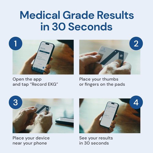 KardiaMobile EKG Monitor - FDA-Cleared, Credit-Card Sized Heart Monitor | Bluetooth Enabled, Portable