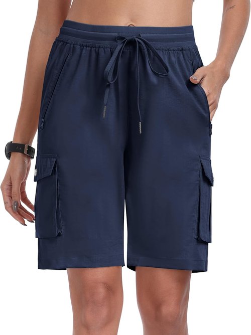 MoFiz Women's Cargo Shorts - Quick Dry Lightweight Athletic Shorts for Summer Hiking | Pockets Included