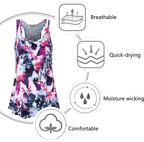 Cestyle Women's Sleeveless Workout Tank Top - Flowy Loose Fit Racerback Design | Perfect for Activewear