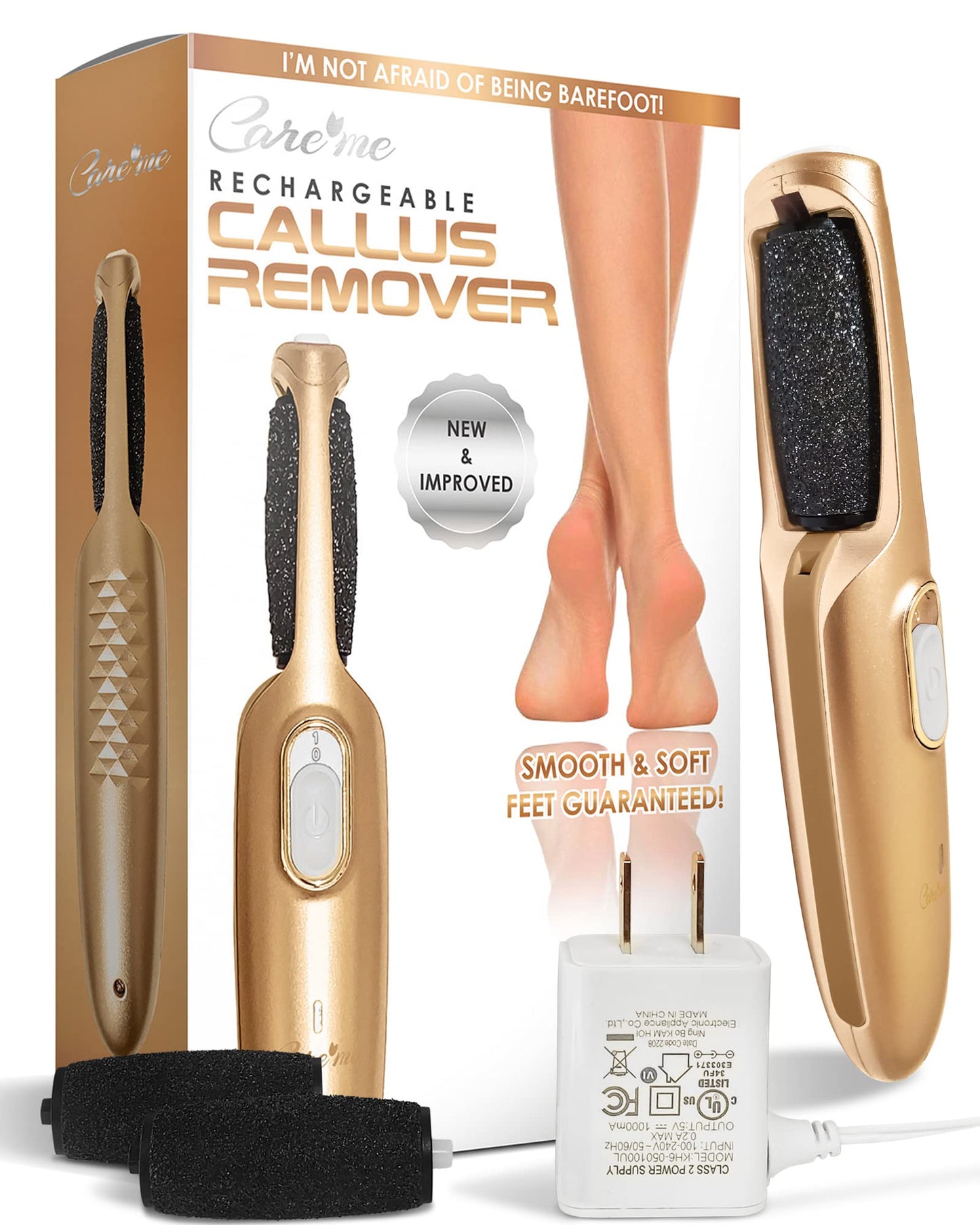 Powerful Electric Foot Callus Removers - Rechargeable Electronic Foot File Removes Dry, Dead, Cracked, Hard Skin & Calluses - Be