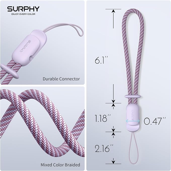 SURPHY 2 Pack Phone Lanyard for Cellphone Case, Phone Wrist Strap for Case