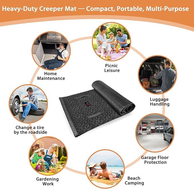 Upgraded Magical Rolling Creeper Mat Car RepairGarage Mat 60"X28",Made Available For Self-Driving Tourong-Haul Truck for Working On The Ground Working Excellent Mechanic Repair mat-Black