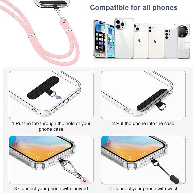 takyu Phone Lanyard, 2 Pack Adjustable Cell Phone Lanyard Crossbody Neck Strap