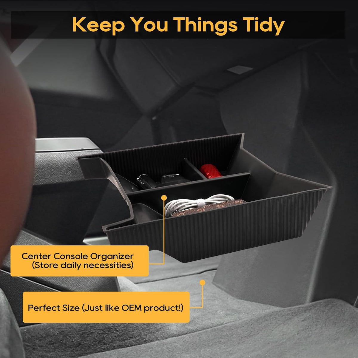 For 2026 iX Lower Center Console Organizer -2022 2023 2024 2025 2026 BMW iX xDrive45 xDrive60 M70 Armrest Storage Box 2025 iX i20 Organizer Insert Tray 2022-2025 2026 BMW iX Accessories Durable ABS