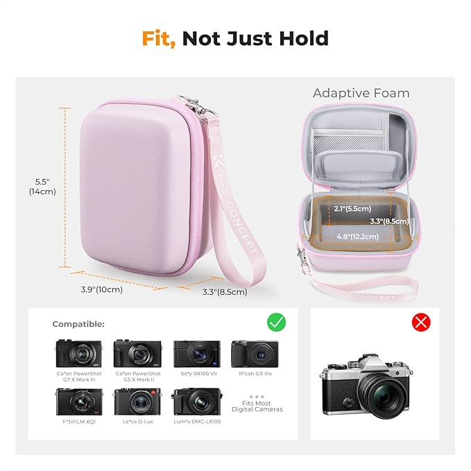 K&F CONCEPT Carrying Case for Digital Camera, Hard Shell Protective Travel Case