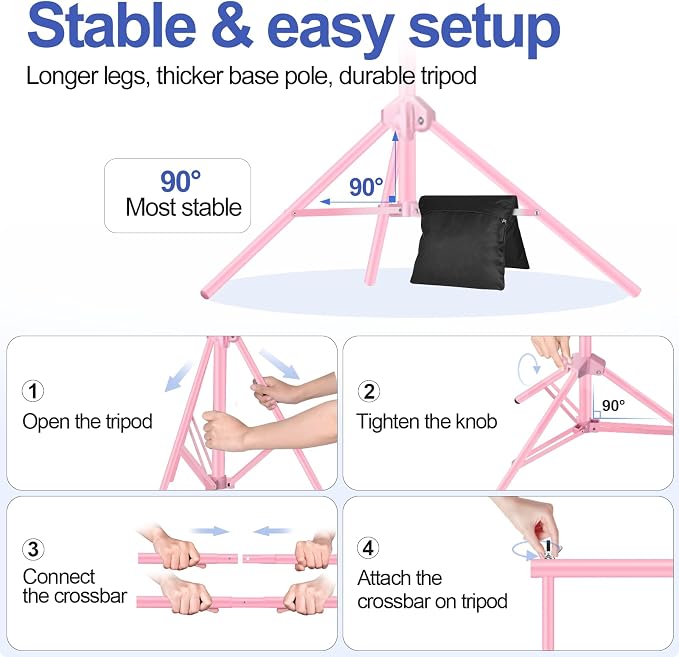 EMART Backdrop Stand 10x7ft Photo Studio Adjustable Background Stand Support kit