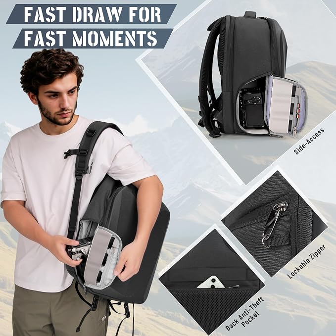 RAINSMORE Camera Backpack Hard Shell