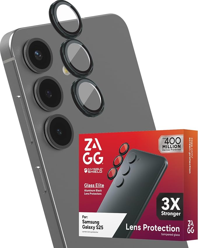 ZAGG Glass Elite Anti-Reflective Samsung Galaxy S25 Camera Lens Protector –