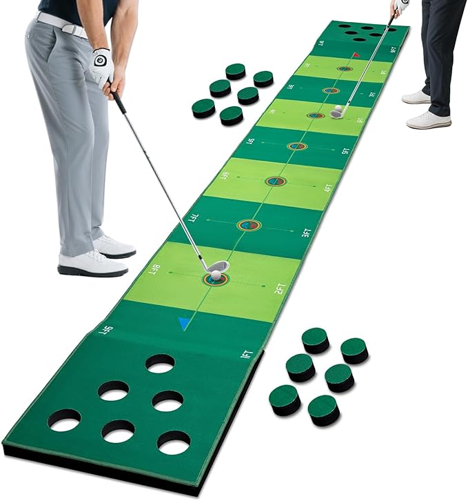 Golf Putting Game Putting Green Golf Putting Mat Indoor Outdoor Pratice Golf Game Set for Office Backyard Party