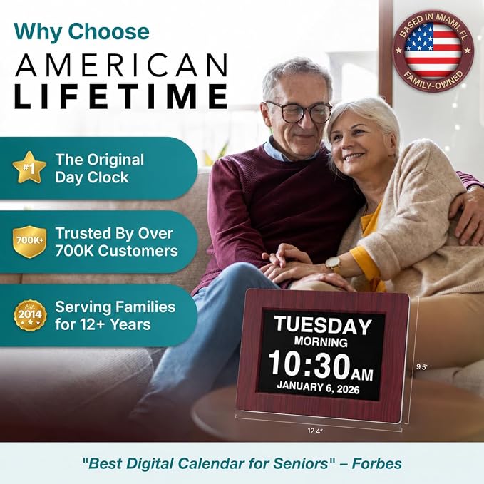 American Lifetime New 2026 Dementia Clock Large Digital Clock