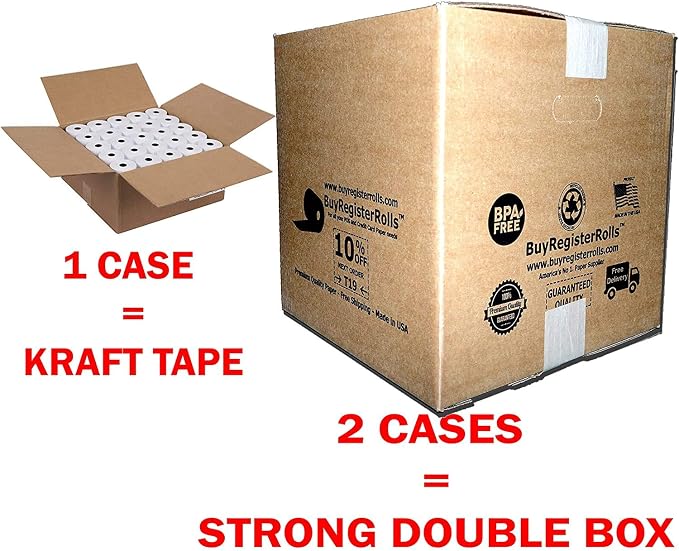 3'' x 95' White/Canary 2 Ply Carbonless Kitchen Printer Paper Cash Register