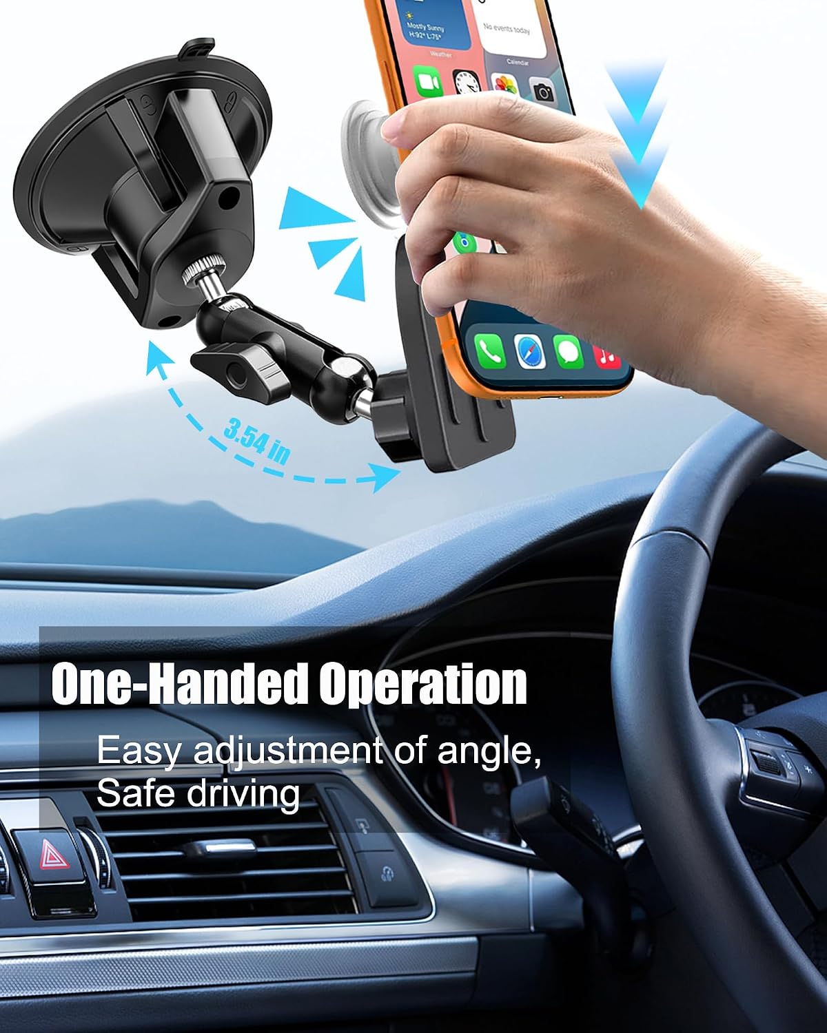 Car Phone Holder for Pop Socket, Suction Cup Car Phone Mount for PopSocket