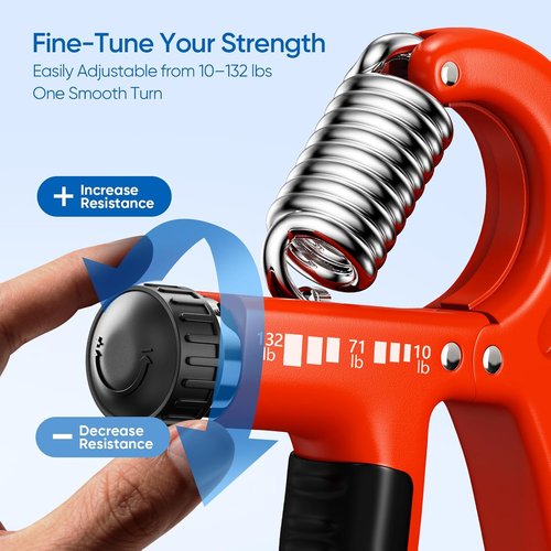 FitBeast Grip Strength Trainer - Adjustable Hand Grip Strengthener for Rehab & Training | 10-132 lbs Resistance