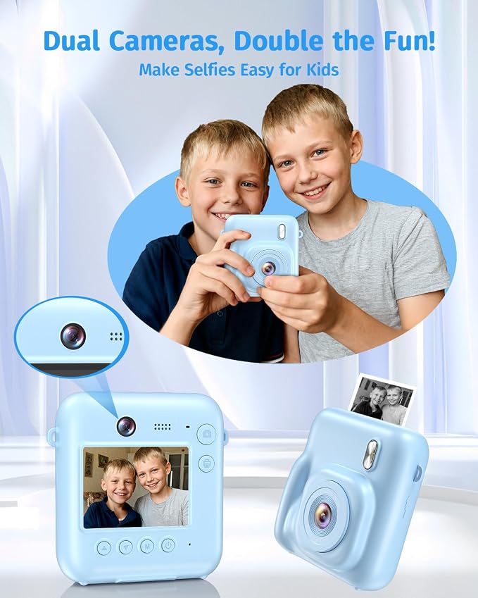 Instant Camera, Dual-Lens Kids Camera Instant Print