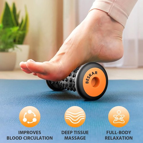 BESKAR Foot Massager - Deep Tissue Roller for Plantar Fasciitis Relief | Portable Reflexology Tool