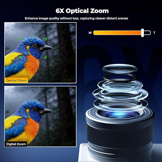 5K Digital Camera for Photography, 72MP Autofocus Point and Shoot Camera