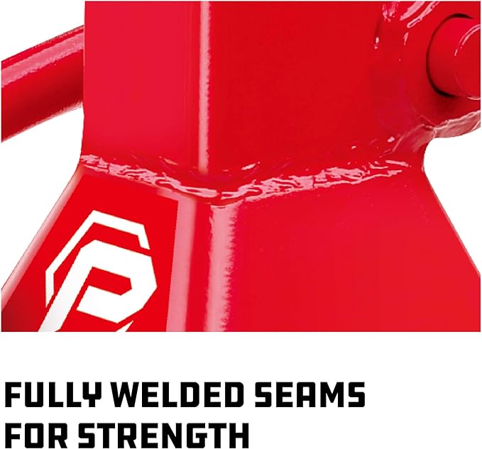 Powerbuilt 6 Ton Ratchet Jack Stands, Wide Stance Stability, Vehicle Car Lifting Range 15-1/2 Inches to 23-1/2 Inches - Red 647511