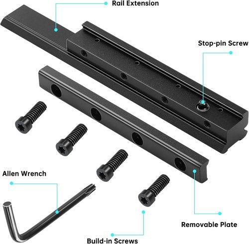 Bontok 11mm to 21mm Dovetail Picatinny Rail Scope Mount Converter - Low Profile with Locking Screws