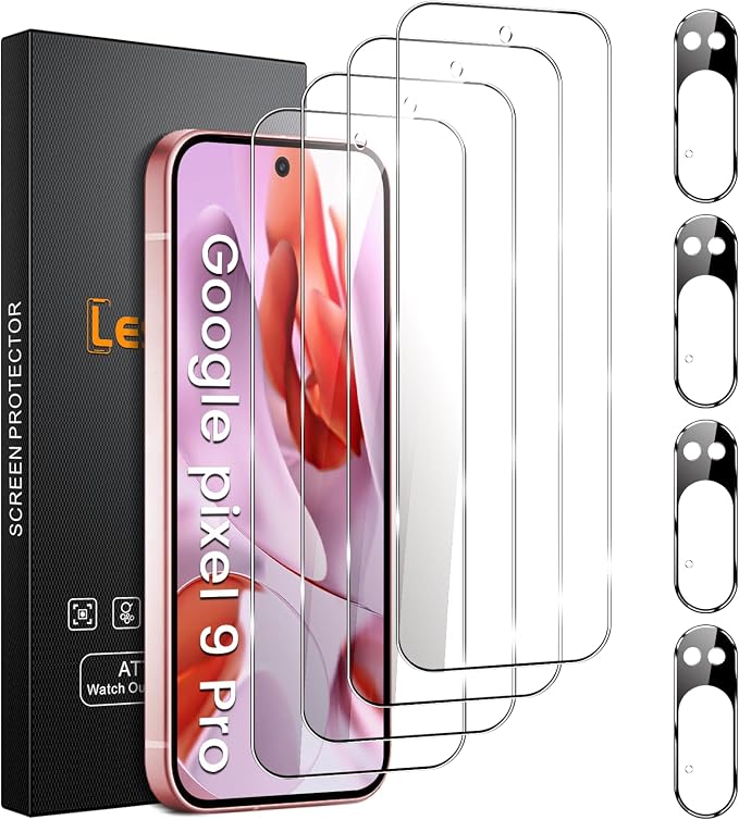Lesakit 4 Pack for Google Pixel 9 Pro Screen Protector